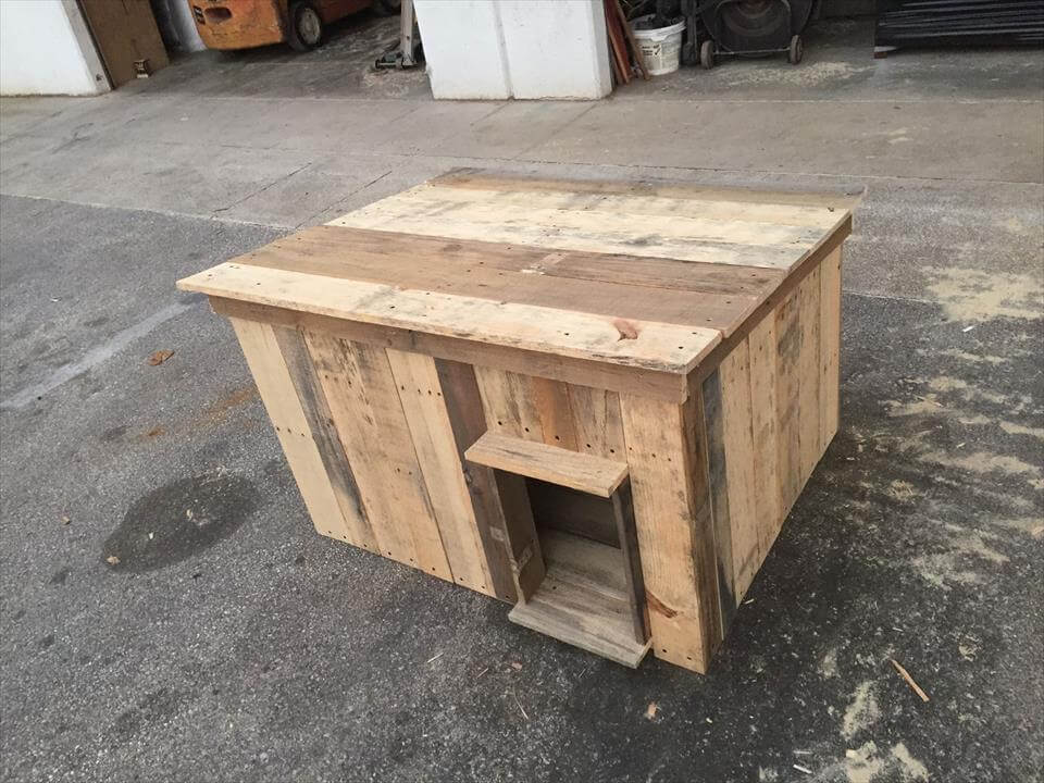 Dog House Made of Wooden Pallets