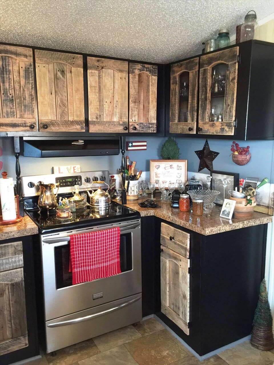 Kitchen Cabinets Using Old Pallets - 101 Pallet Ideas