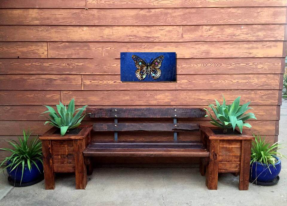 Pallet Bench Seat and Planter Box - 101 Pallet Ideas